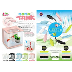 Nano Betta Tank with High Luminance LED Lamp Pink/Green/White/Black