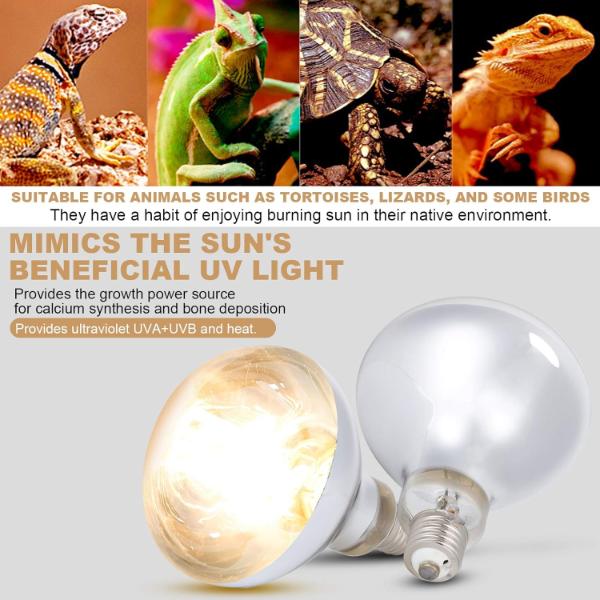 Nomoy Pet Full Spectrum Solar Reptile Heat Lamp UVA & UVB 100W