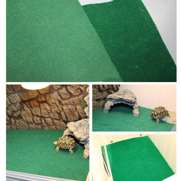 Reptile Carpet Terrarium Substrate Liner Pet Habitat Bedding Soft Green Mat for Bearded Dragon Lizards Gecko Chameleon Iguana Turtles Snakes