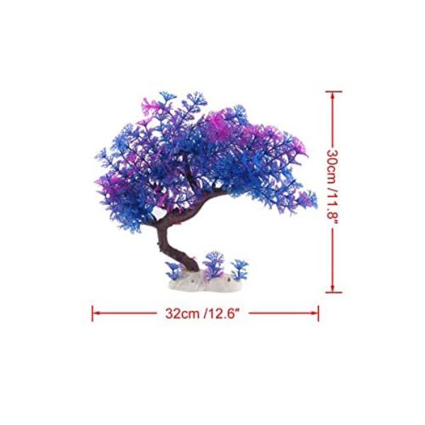 Artificial Aquarium Plants Fish Tank Decorations Purple Tree