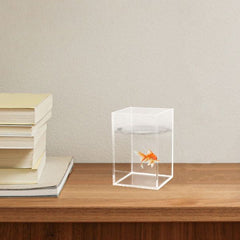 B&K 1Pc Acrylic Aquarium Fish Tank Clear Betta Fish Tank Nano Aquariums Fish Bowl for Aquarium Supplies