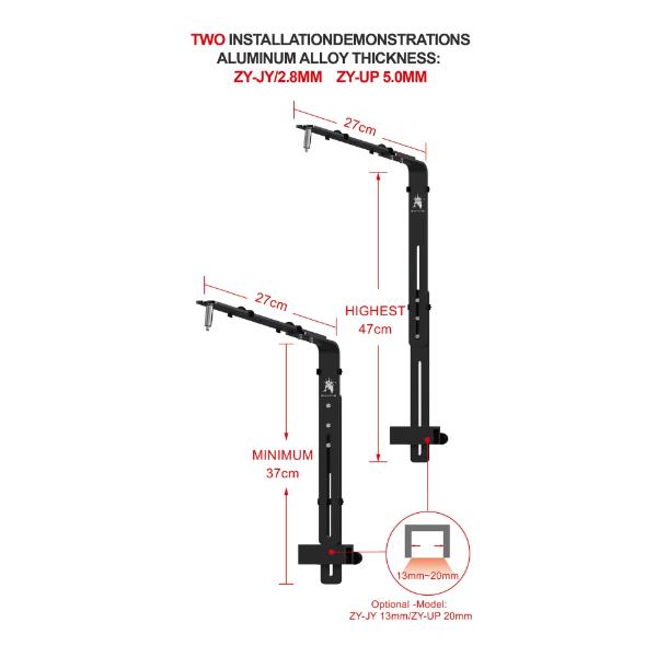 B&K Aluminum Alloy Aquarium Lights Bracket Lamp Holder