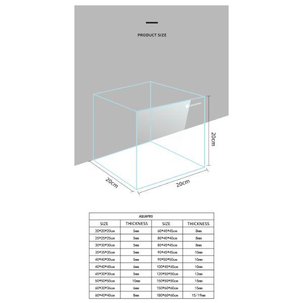 Aquapro Aquarium Ultra Crystal-Clear Glass Fish Tank with Polished Edges