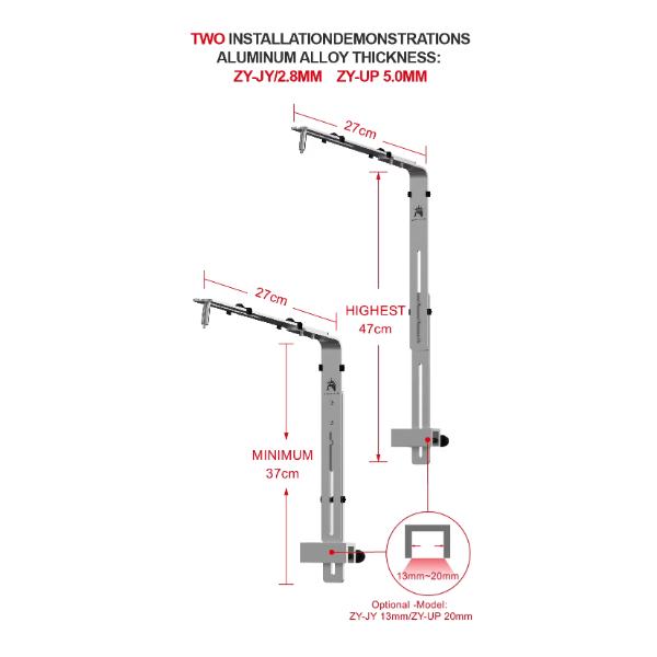 B&K Aluminum Alloy Aquarium Lights Bracket Lamp Holder