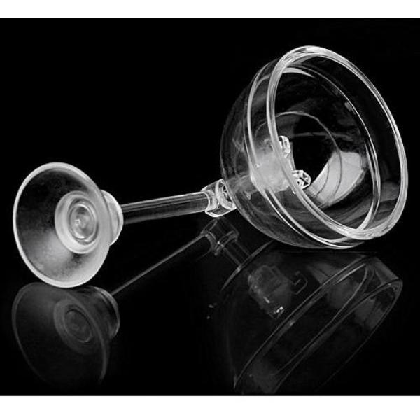 Aquatic Plant Pot Crystal Bowl Holder with Suction Cup for Aquarium Fish Tank Home Decorations