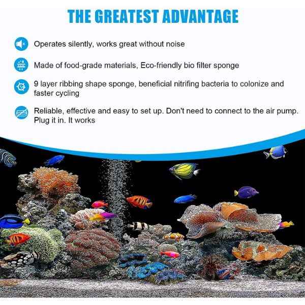 AQQA Aquarium Electric Power Sponge Filter 3W(S) and 5W(M)