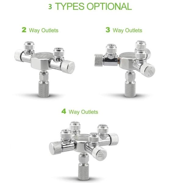 CO2 Splitter Fine Adjusting Valve 2/3/4 Way Outlets
