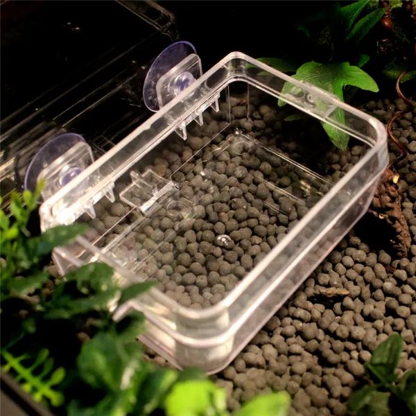 Nomoypet Translucent Plastic Food Water 2 in 1 Reptile Feeding Bowl Mealworm Anti-Escape Feeder for Tortoise Gecko Snakes Chameleon