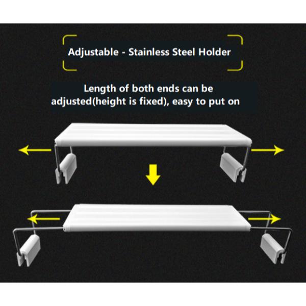 High Quality Extensible Aquarium Fish Tank LED Super Bright Light Planted Reef Coral Marine Lamp Lighting Clip-on Lamp – Suitable Tank Size: 60-70cm