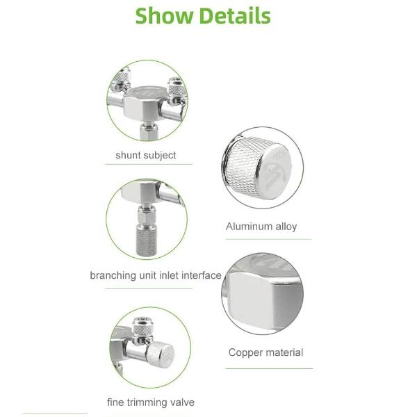 CO2 Splitter Fine Adjusting Valve 2/3/4 Way Outlets