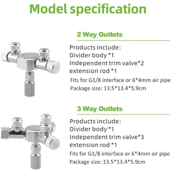 CO2 Splitter Fine Adjusting Valve 2/3/4 Way Outlets