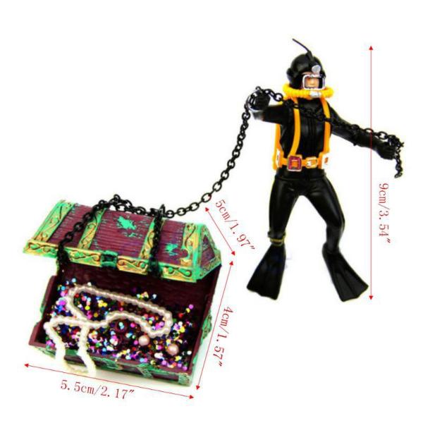 Sea Treasure Hunter Diver Aquarium Ornament Decoration