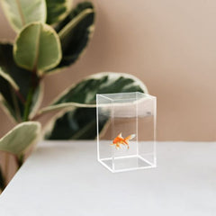 B&K 1Pc Acrylic Aquarium Fish Tank Clear Betta Fish Tank Nano Aquariums Fish Bowl for Aquarium Supplies