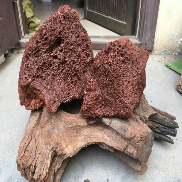 Aquarium River Rock Planted Substrate Red Lava Stone 500gm