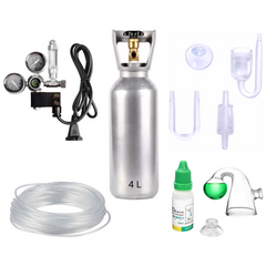 Aquarium CO2 4L G5/8 Gas CO2 Steel Cylinder, Co2 Regulator with solenoid W21.8 and G5/8, Co2 Hose 2 Meter, 4 in 1 Bubble Counter DIY CO2 Generator Set, Co2 Glass Drop Checker Includes Reagent Indicator - COMBO Set