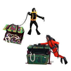 Sea Treasure Hunter Diver Aquarium Ornament Decoration