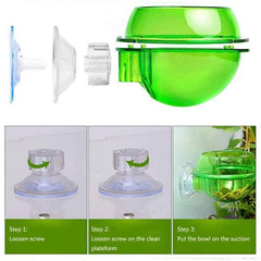 Chameleon Bowl, Reptile Feeding Feeder, Worm Live Fodder Container Water Dish Gecko Ledge Suction Cup Feeder Chameleon Supplies Accessories for Gecko Lizard Bearded Snakes Dragon