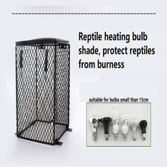 Pet Reptile Anti-Scald Lamp Mesh Cover Round Square Day Night Ceramic Light Bulb Heating Lampshade