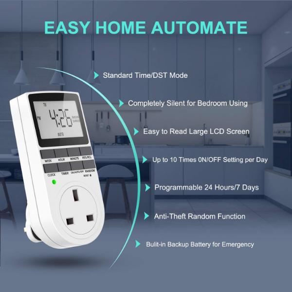 Digital Timer Plug, Electrical Programmable Plug Timer Switch With Tim ...