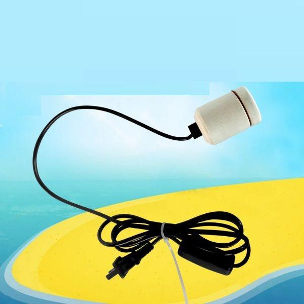 NOMOY White Ceramic Lamp Head for Reptile Lizard Snake Gecko with Black Wire