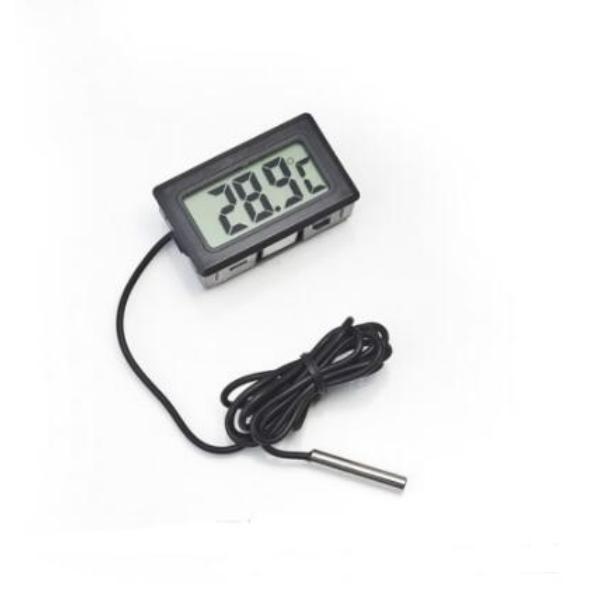Mini Digital LCD Thermometer Sensor TPM-10, Freezer, Refrigerator, Aquarium Thermometer Embedded Thermometer with Wire Black and White