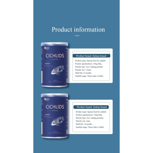 Cichlid Top Fish Food 100g and 260g Rich in Calcium and Vitamins
