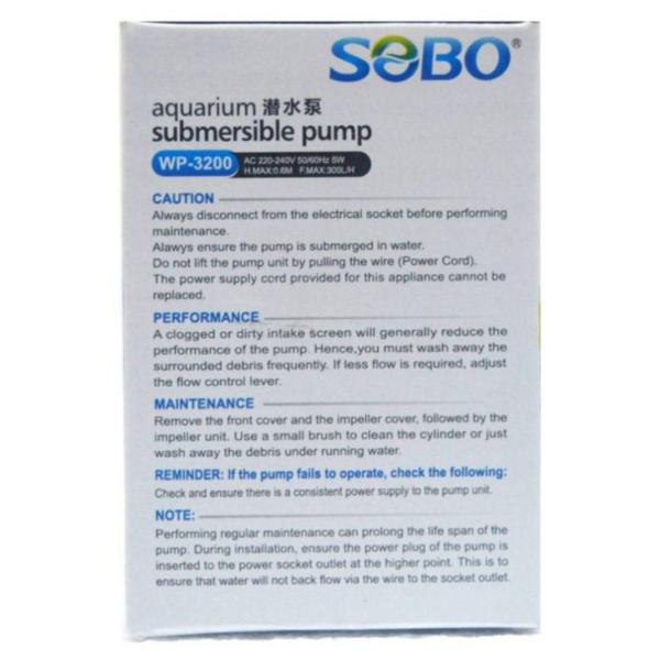 SOBO Pump WP-3200 - 300L/ H - 5W