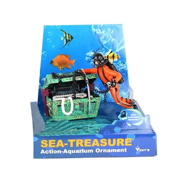 Sea Treasure Hunter Diver Aquarium Ornament Decoration