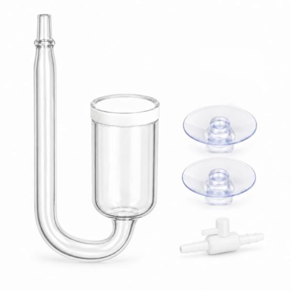 CO2 Glass Diffuser with Suction Cup & Control Valve for Planted Aquarium
