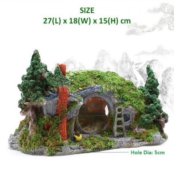 Hobbit House Aquarium Decoration 27X18X15cm