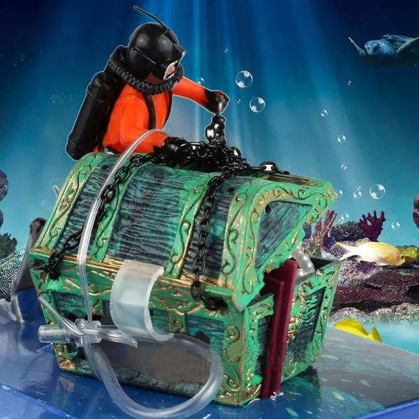 Sea Treasure Hunter Diver Aquarium Ornament Decoration