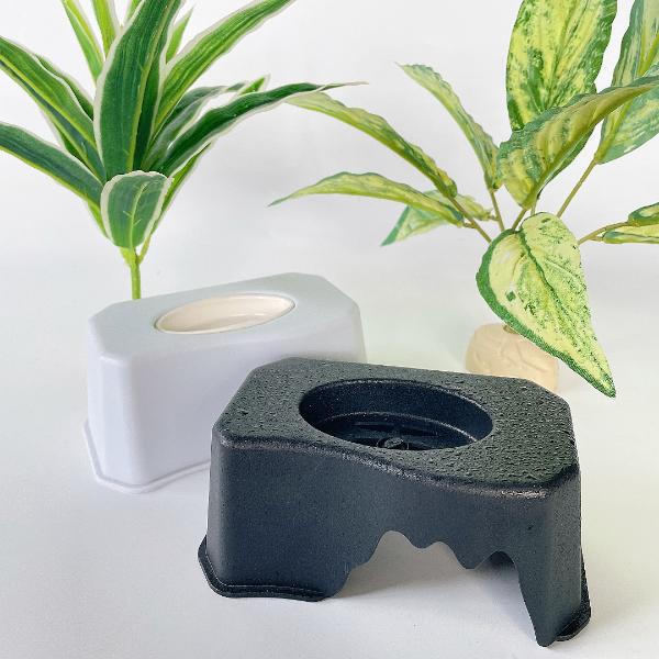 Reptile Plastic Cave with Ceramic Bowl- 2 Colors