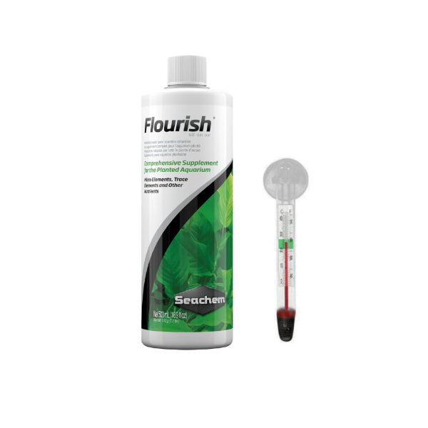 Seachem Flourish Trace 500ml – Trace Elements Supplement for Freshwater Aquarium Plants – with FREE Short Glass Thermometer