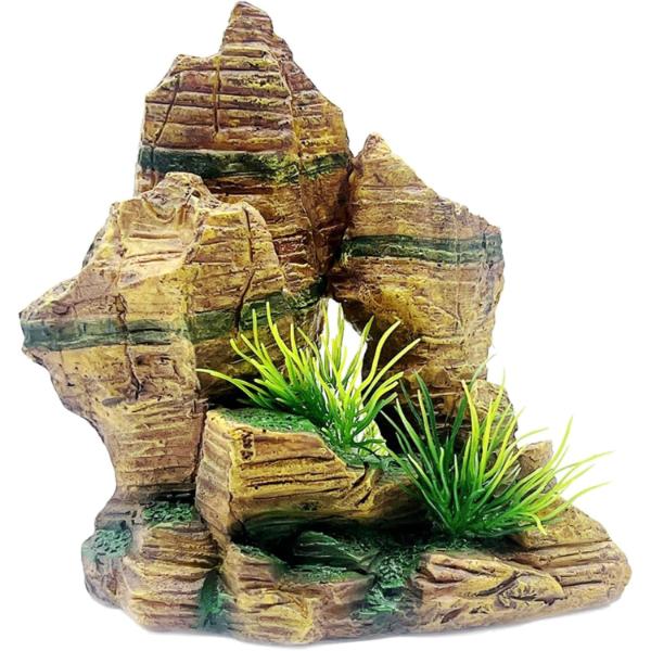 Natural Rock Cave Aquarium Mountain Resin Ornament