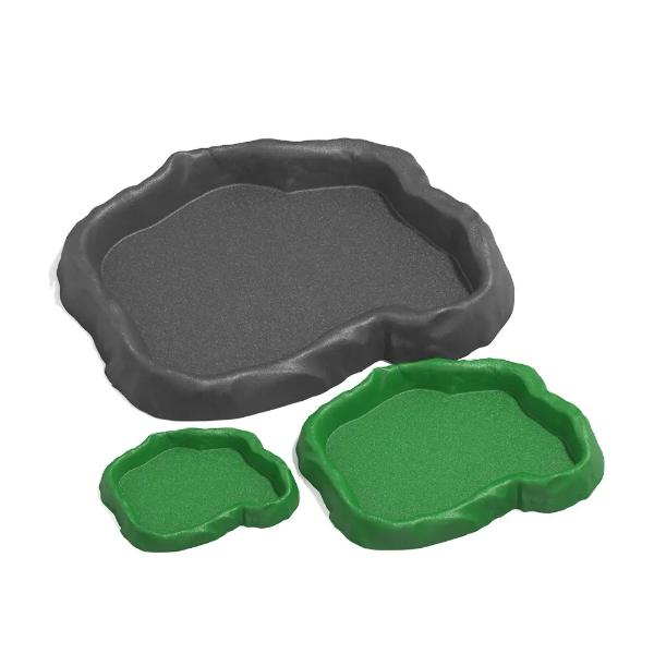 Nomoypet Imitation Rock Green and Grey Water Bowl Dish (3 Sizes)