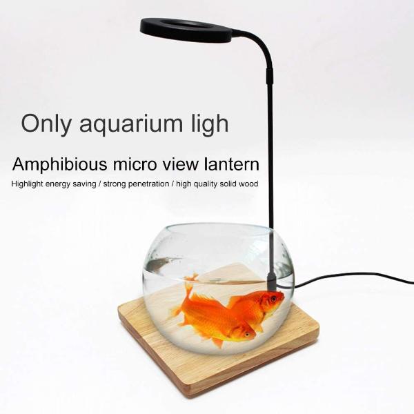 LED Aquarium Light 360 Degree Nano Fish Tank Light with Bamboo Board