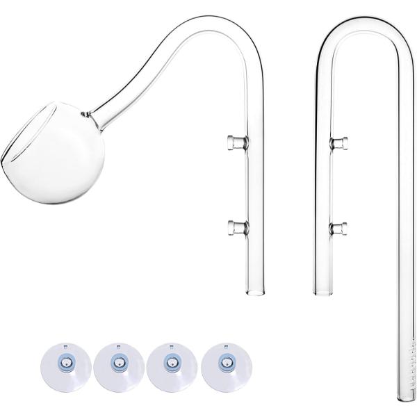 13mm Glass Lily Pipe - Ball Design - In & Out without Skimmer