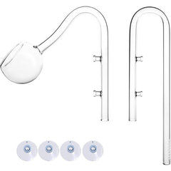 13mm Glass Lily Pipe - Ball Design - In & Out without Skimmer