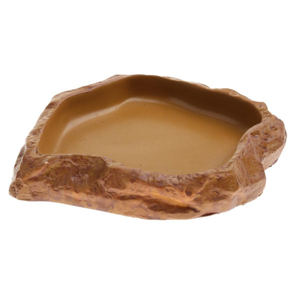Feeding Natural and Realistic Rock Vivarium Food Water Dish Resin Bowl for Gecko Snake Turtle Bearded Dragon