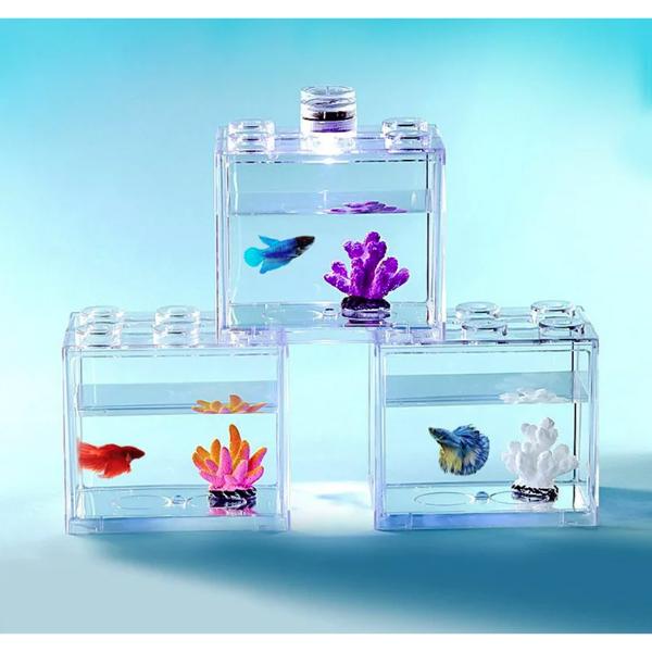Small Betta Fish Tank  (Size) 12 x 8 x 10cm