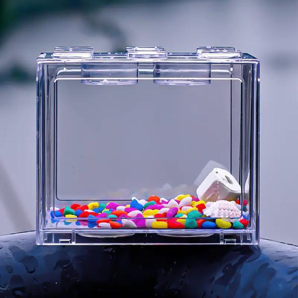 Small Betta Fish Tank  (Size) 12 x 8 x 10cm