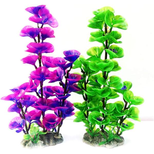 Artificial Aquarium Plants Plastic Fish Tank Plants Decorations Aquatic Plant Colorful Water Plants Green And Purple