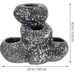 Aquarium Rock Cave Hideout - Resin Fish Tank Decorations for Betta, Cichlid, Shrimp - Safe Hiding Spot & Fish Tank Ornament