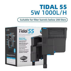 Seachem Tidal 55 Hang-On Filter (UK Plug) – 1000 L/H Aquarium Power Filter with FREE Short Glass Thermometer