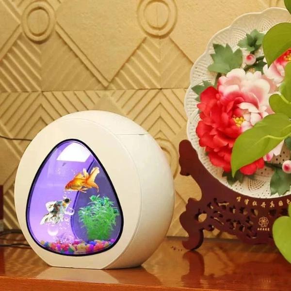 Small Desktop Aquarium Creative Tank with LED Lighting 2 Sizes