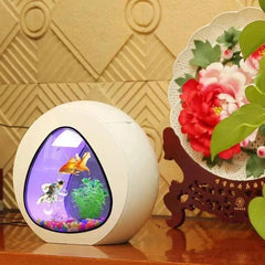 Small Desktop Aquarium Creative Tank with LED Lighting 2 Sizes