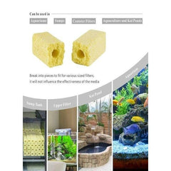 Small Square Yellow Bio Blocks Filter Media 9.5 x 8x 1.5cm