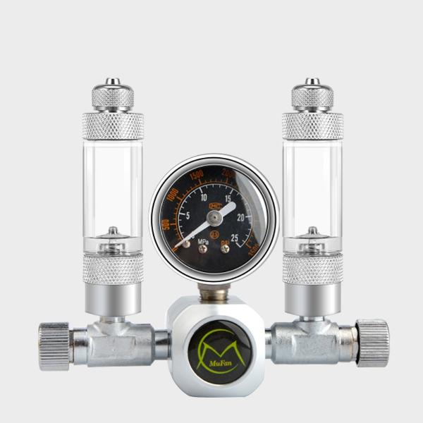Mufan Double Co2 Regulator with Dual Bubble Counter