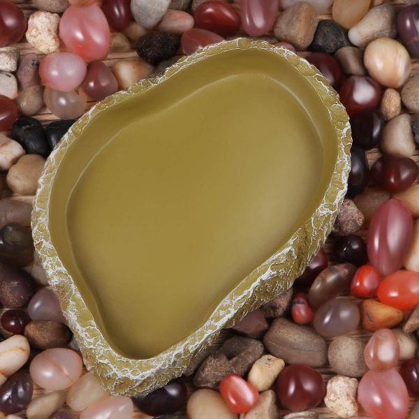Resin Terrarium Bowl Feeding Plate Water Food Dish Feeder for Reptiles