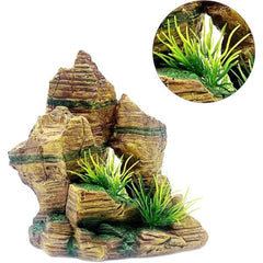 Natural Rock Cave Aquarium Mountain Resin Ornament